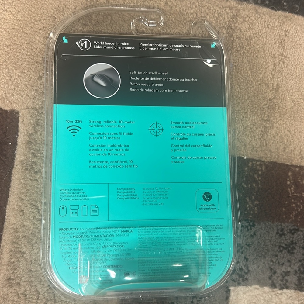Logitech Wireless Portable USB Mouse M317 New Factory Sealed - Picture 2 of 2